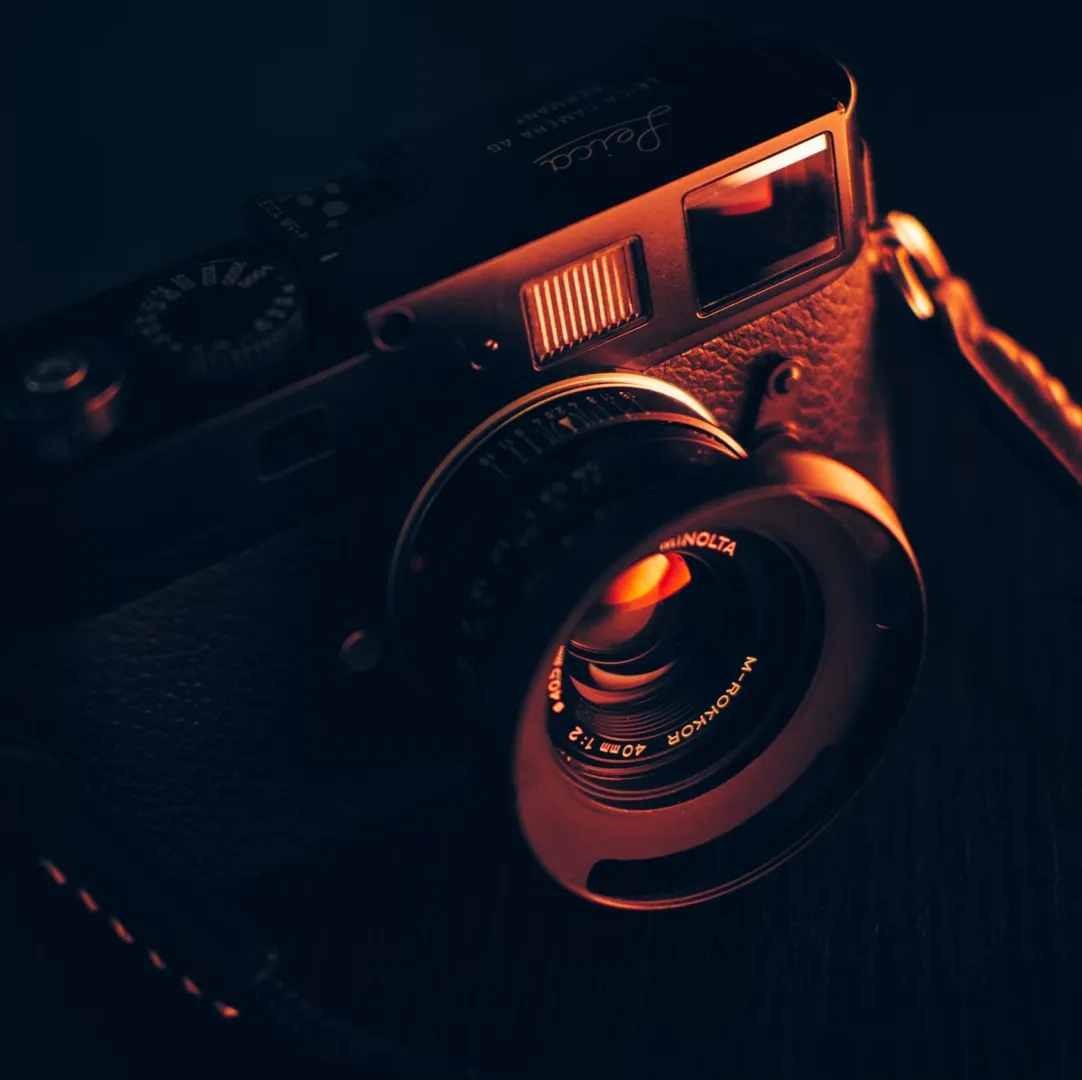 image en gros plan d'un appareil photo, effet de lumière